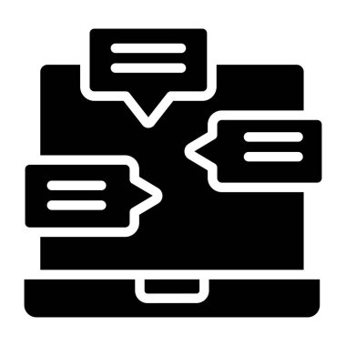 Çevrimiçi tartışmanın sağlam bir tasarım simgesi