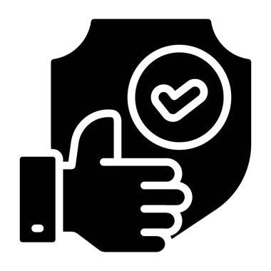 A glyph design icon of reliability clipart