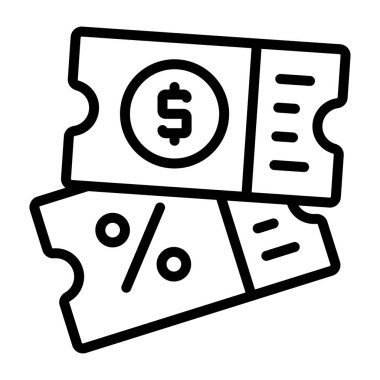 İndirim kuponunun modern tasarım simgesi