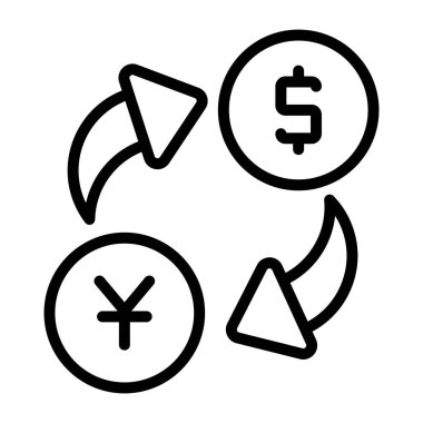 Para değişimi için doğrusal tasarım simgesi