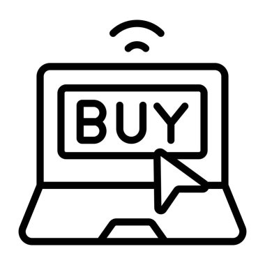 Çevrimiçi satın almanın mükemmel tasarım simgesi