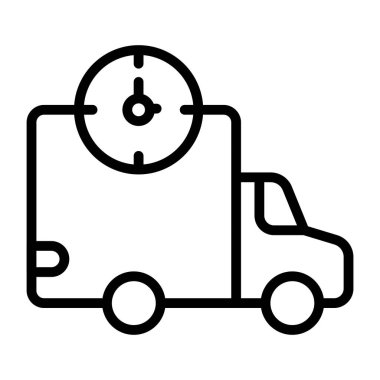 Teslimat zamanının modaya uygun tasarım simgesi