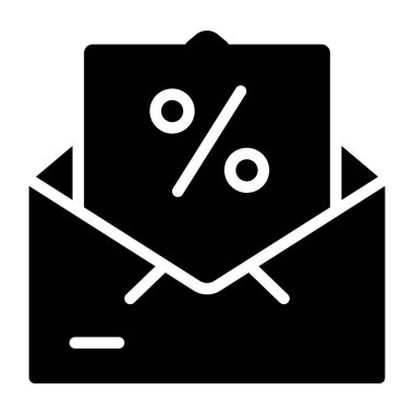 İndirim zarfının katı tasarım simgesi