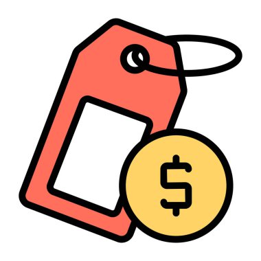 Fiyat etiketinin renkli tasarım simgesi