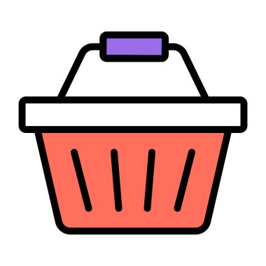 Alışveriş sepetinin yaratıcı tasarım simgesi