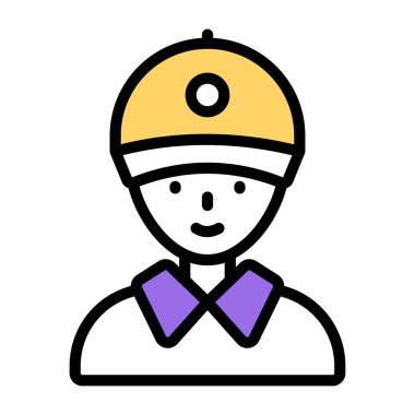 Satıcının düz tasarım simgesi