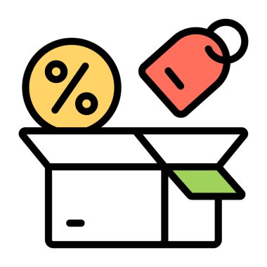 Satış kutusunun modaya uygun tasarım simgesi