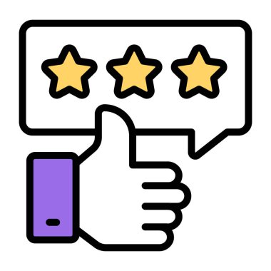 Müşteri incelemesinin düz tasarım simgesi