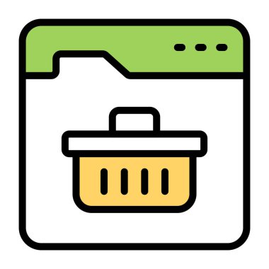 Çevrimiçi alışveriş için yaratıcı tasarım simgesi