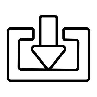 Aşağı doğru okun yaratıcı tasarım simgesi 