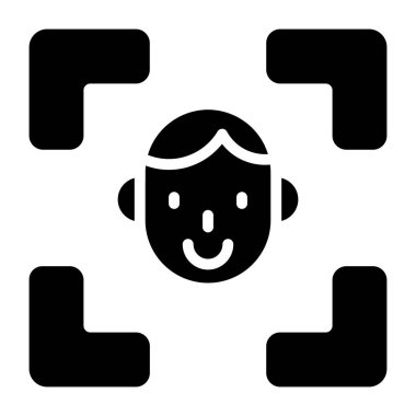 Yüz tanıma için düzenlenebilir bir tasarım simgesi