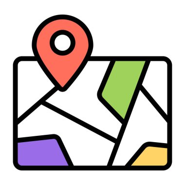 Premium design icon of map 