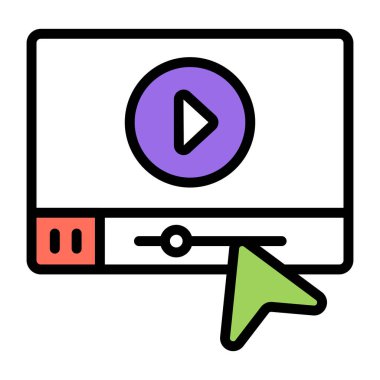 Unique design icon of play video 