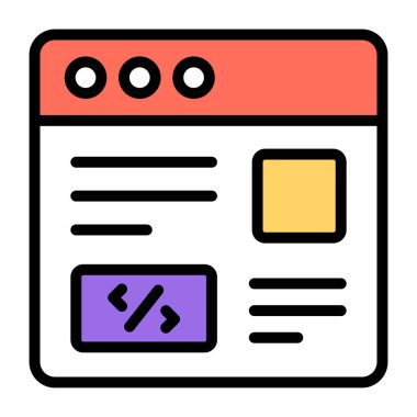 Unique design icon of web coding