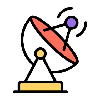 Uydu anteninin düz tasarım simgesi