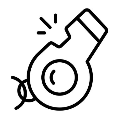 A shrill sound icon, linear design of whistle clipart