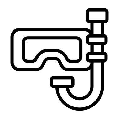 Gözlüklü oksijen borusu, şnorkelli maske ikonu