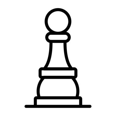 Strateji oyun simgesi, satranç piyonunun doğrusal tasarımı