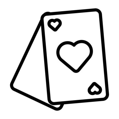 Poker kartı simgesinin doğrusal tasarımı