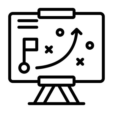 Spor stratejik sunumunun doğrusal tasarım simgesi 