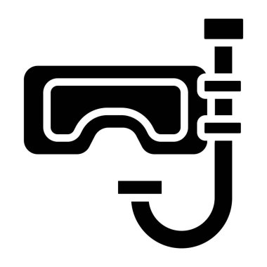 Gözlüklü oksijen borusu, şnorkelli maske ikonu