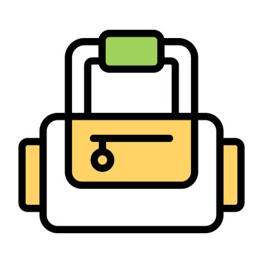 A flat design icon of gym bag