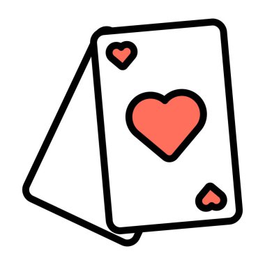 Poker kartı simgesinin düz tasarımı