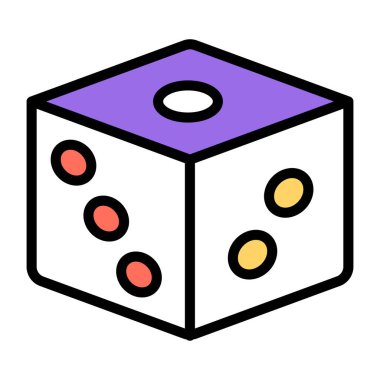 A flat design, icon of ludo dice