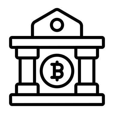 Bitcoin bankasının doğrusal tasarım simgesi