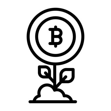 Düzenlenebilir dizaynda Bitcoin bitki büyüme simgesi 
