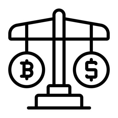 Bitcoin ölçek simgesi, düzenlenebilir vektör 
