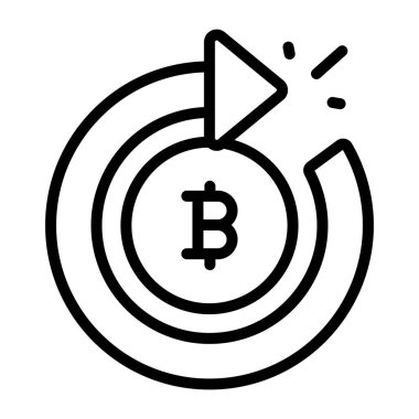 Bitcoin dönüşünün düzenlenebilir tasarım simgesi 