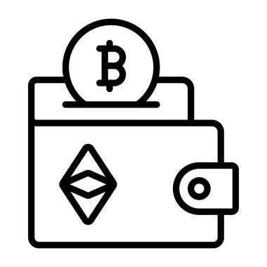 Bitcoin cüzdanının eşsiz tasarım simgesi 