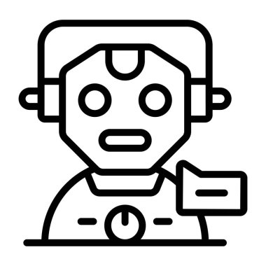 Beyaz arkaplanda izole edilmiş bir robot simgesi tasarımı 