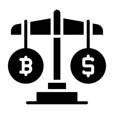 Bitcoin ölçek simgesi, düzenlenebilir vektör 