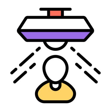 Kullanıcı hologramının trend vektör tasarımı, düz düzenlenebilir simge