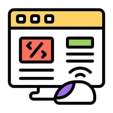 Unique design icon of web coding