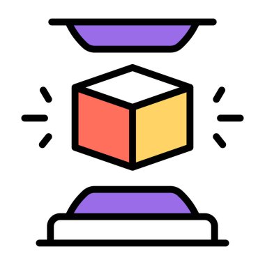 3d küpün düzenlenebilir tasarım simgesi