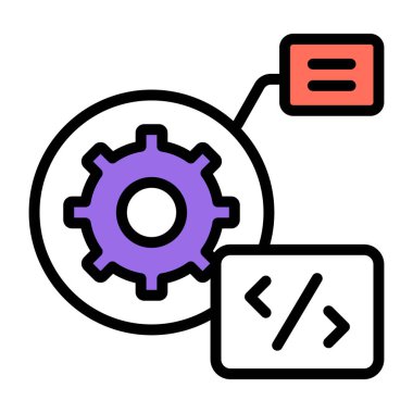 Kodlama gelişiminin eşsiz tasarım simgesi 