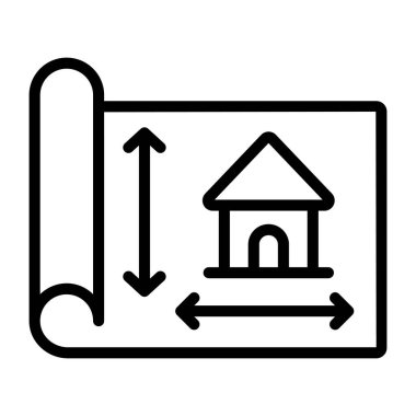 Ev ölçümünün doğrusal tasarım simgesi
