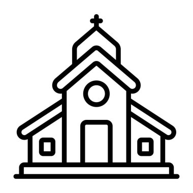 Kilisenin kavramsal doğrusal tasarım simgesi 