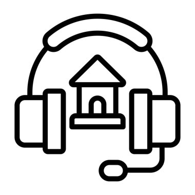 Emlak yardım hattının moda tasarım simgesi 