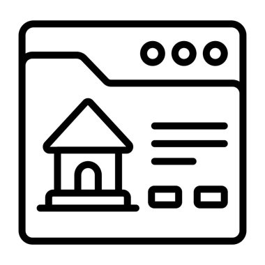 Emlak web sitesinin kavramsal doğrusal tasarım simgesi