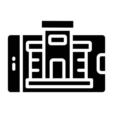 Mobil gayrimenkullerin kavramsal katı tasarım simgesi