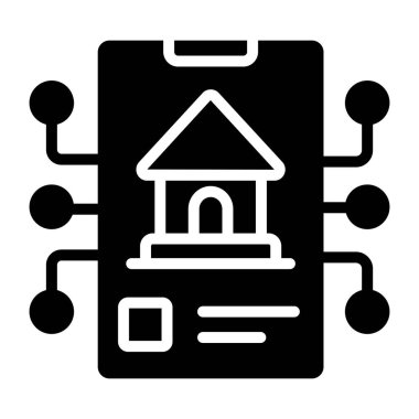 Mobil gayrimenkullerin kavramsal katı tasarım simgesi