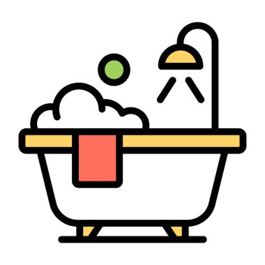 Trendy vector design of bathtub