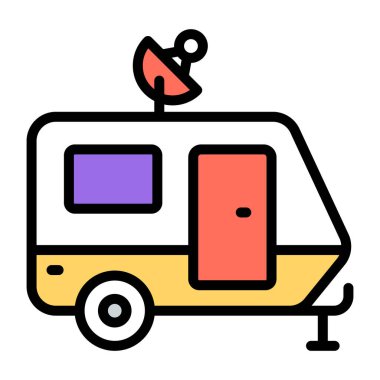 Uydu minibüsünün yaratıcı tasarım simgesi