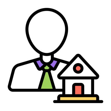 Düz tasarım bir emlakçı 