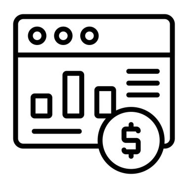 Çevrimiçi iş analizlerinin bir çizgi tasarım simgesi