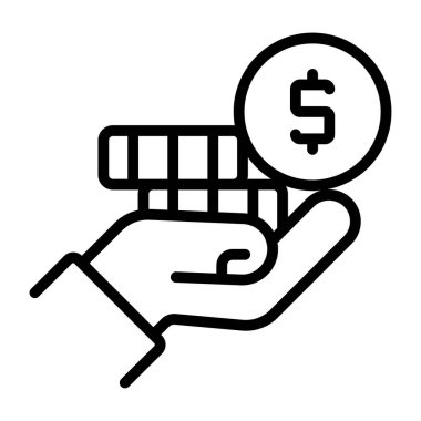 Para vermenin yaratıcı tasarım simgesi